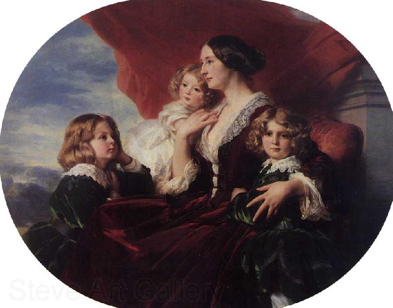 Franz Xaver Winterhalter Elzbieta Branicka, Countess Krasinka and her Children Norge oil painting art